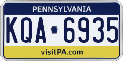 PA license plate KQA6935