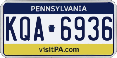 PA license plate KQA6936