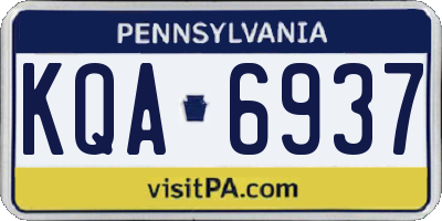 PA license plate KQA6937