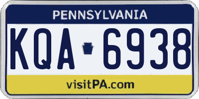 PA license plate KQA6938