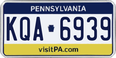 PA license plate KQA6939
