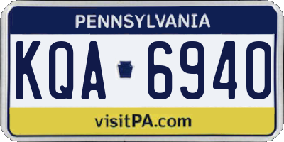 PA license plate KQA6940