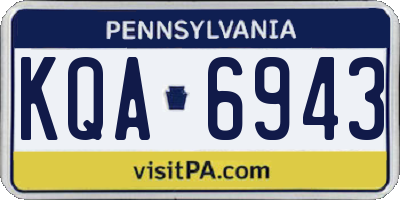 PA license plate KQA6943