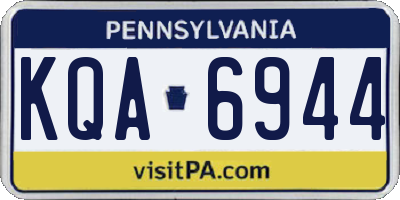 PA license plate KQA6944