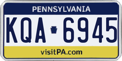 PA license plate KQA6945