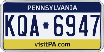 PA license plate KQA6947