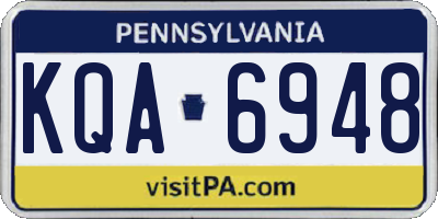 PA license plate KQA6948