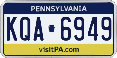 PA license plate KQA6949