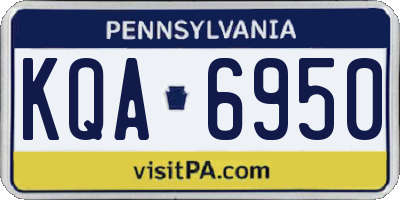PA license plate KQA6950
