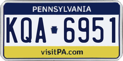 PA license plate KQA6951