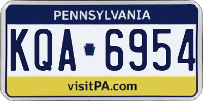 PA license plate KQA6954