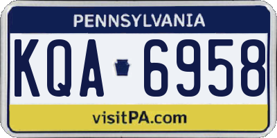 PA license plate KQA6958