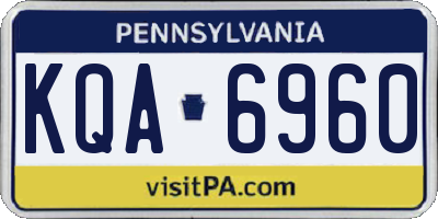 PA license plate KQA6960