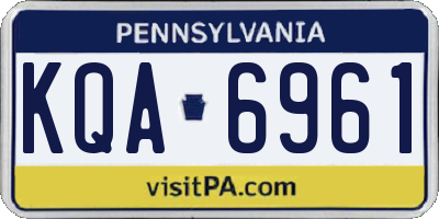PA license plate KQA6961