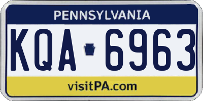 PA license plate KQA6963