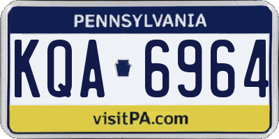 PA license plate KQA6964