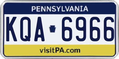 PA license plate KQA6966