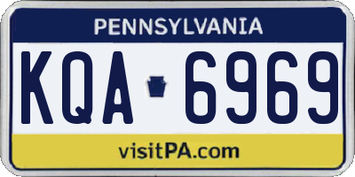 PA license plate KQA6969