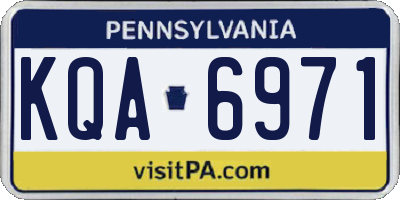 PA license plate KQA6971