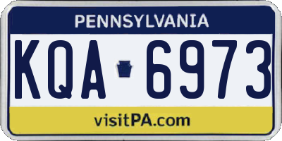 PA license plate KQA6973