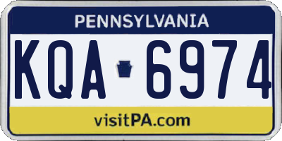 PA license plate KQA6974