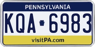 PA license plate KQA6983