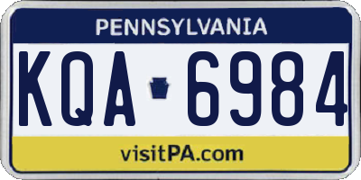 PA license plate KQA6984