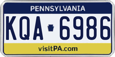 PA license plate KQA6986