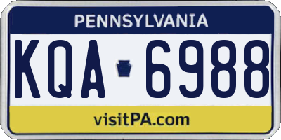 PA license plate KQA6988