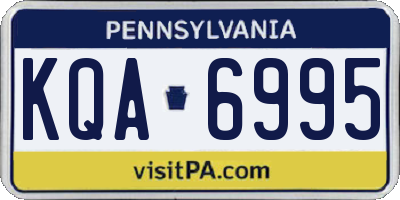 PA license plate KQA6995