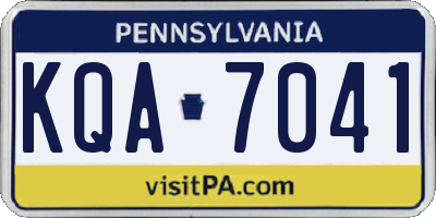 PA license plate KQA7041