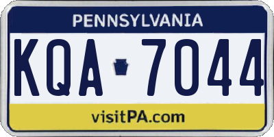 PA license plate KQA7044