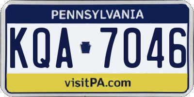 PA license plate KQA7046