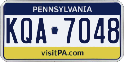 PA license plate KQA7048