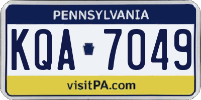 PA license plate KQA7049