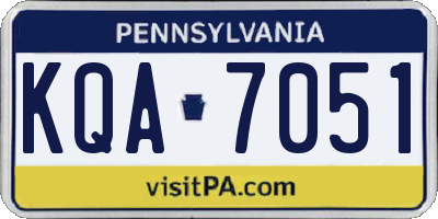 PA license plate KQA7051