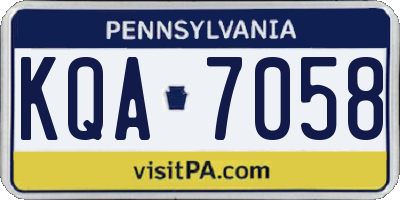 PA license plate KQA7058