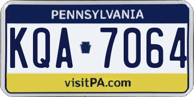 PA license plate KQA7064
