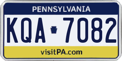 PA license plate KQA7082
