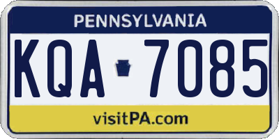 PA license plate KQA7085