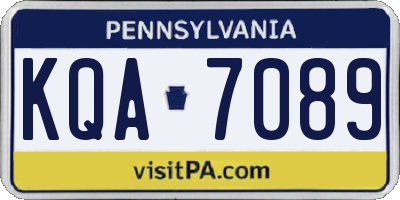 PA license plate KQA7089