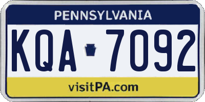 PA license plate KQA7092