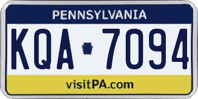 PA license plate KQA7094