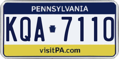 PA license plate KQA7110