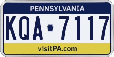 PA license plate KQA7117