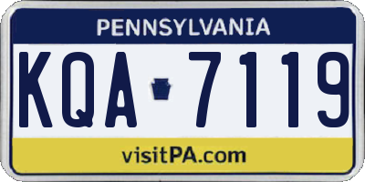 PA license plate KQA7119