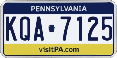 PA license plate KQA7125