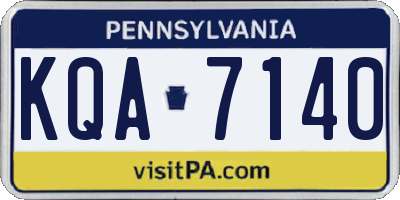 PA license plate KQA7140