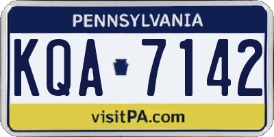 PA license plate KQA7142