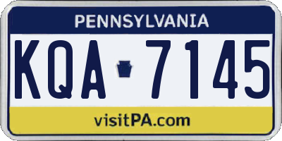 PA license plate KQA7145